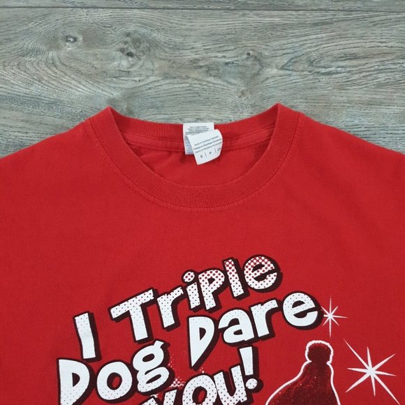 Christmas Story Mens Small Short Sleeve Shirt Triple Dog Dare You Holiday Movie - Picture 5 of 11